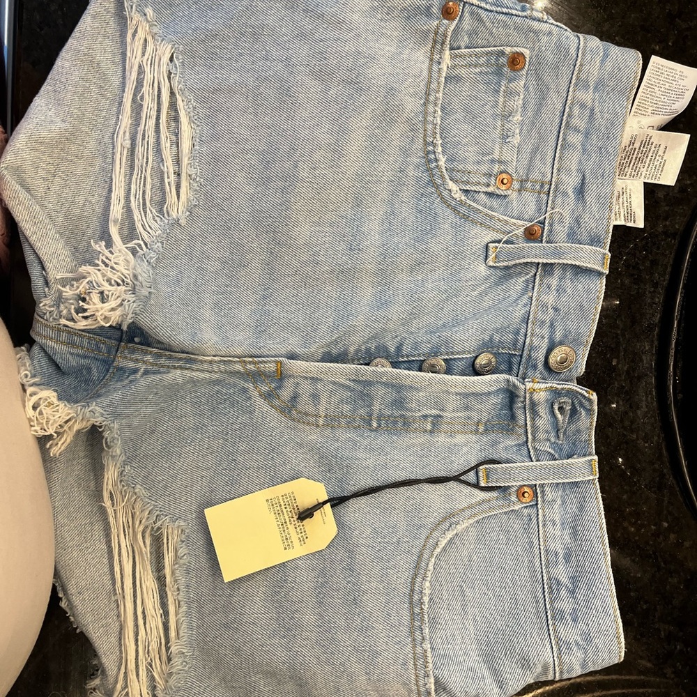 Levi's Light Blue Jean Shorts